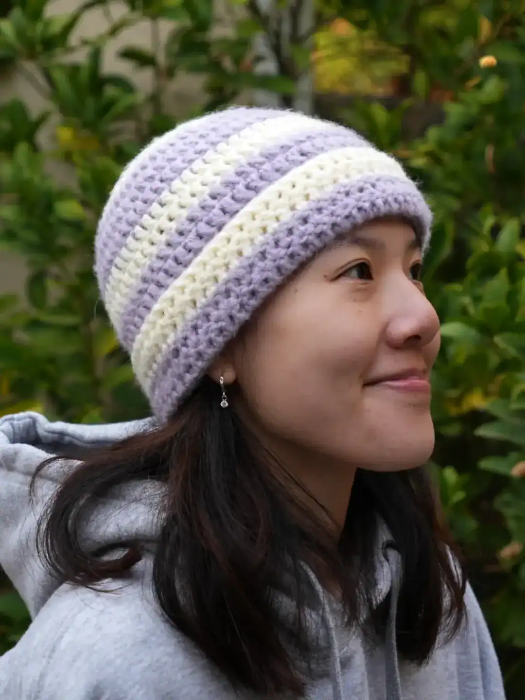 Crochet Striped Beanie free crochet pattern