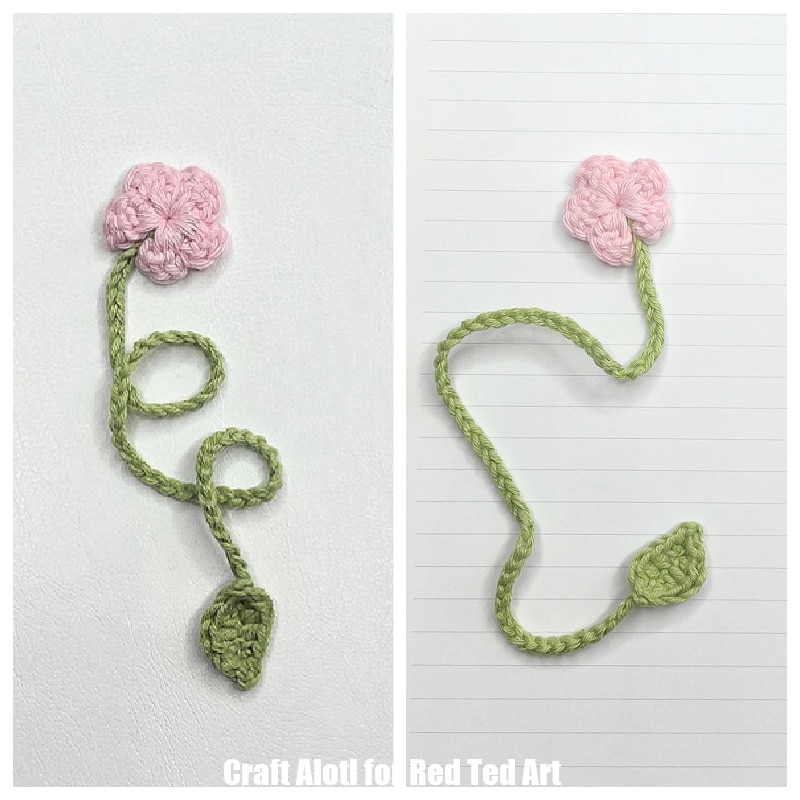 Quick No-Sew Flower Bookmark free crochet pattern